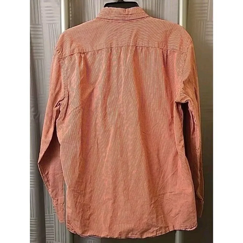 J. Crew Dress Shirt Men's Large‎ 16-16.5 Long Sleeve Red Gingham Cotton Casual